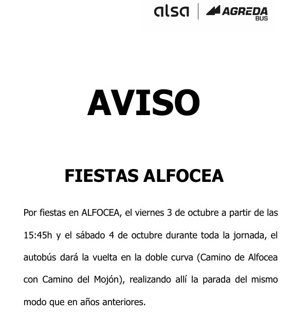 📢‼️Afecciones por eventos festivos en Alfocea
📆viernes 3 y sábado 4 OCT
🚍L602 del <a href="/CTAZgz/">CTAZ</a>