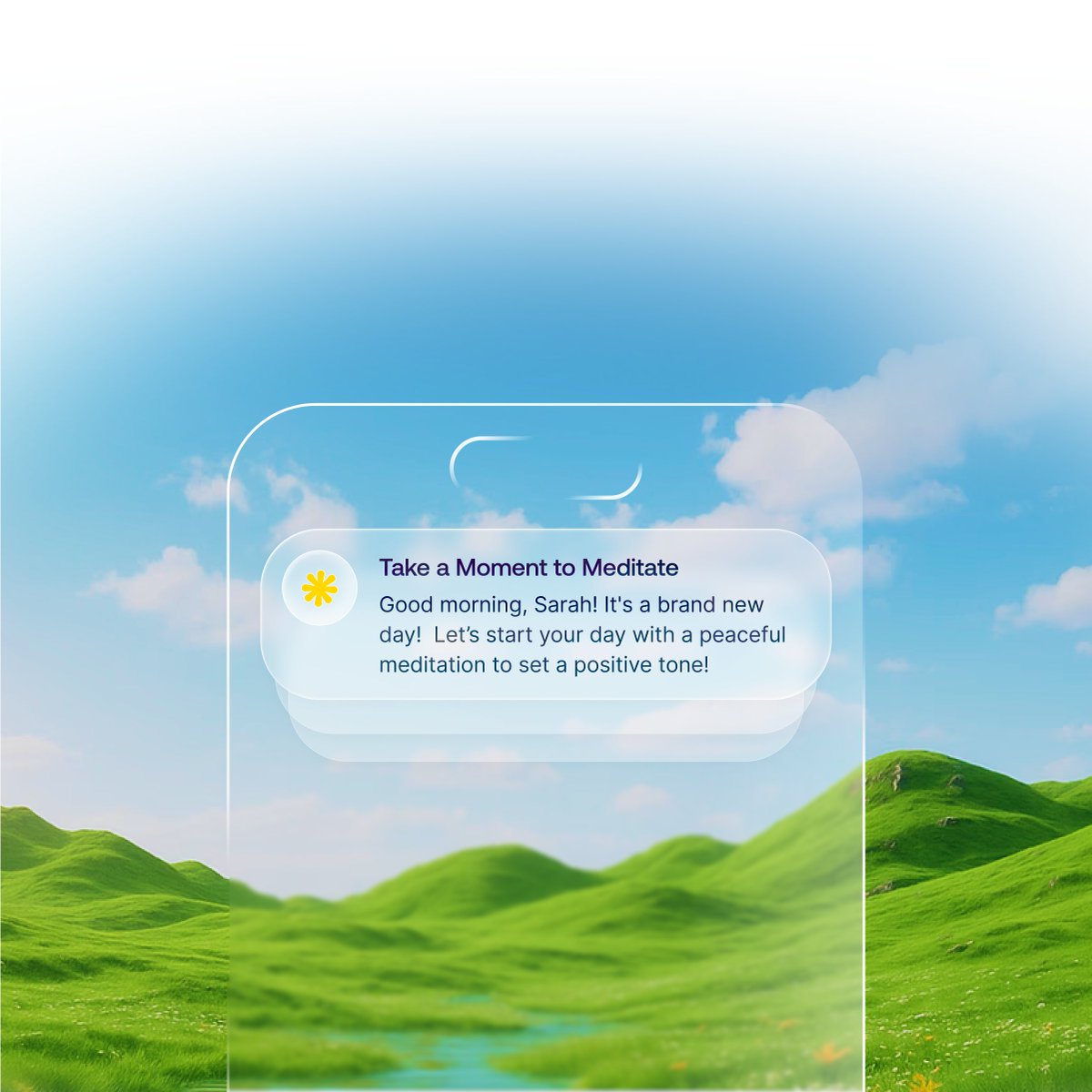 I made some final updates to the hero section of this fictional mental health app I shared earlier. The goal was to make it feel lighter, airier, and more calming.

I also designed a small logo to complement the concept and tie the visual identity together.