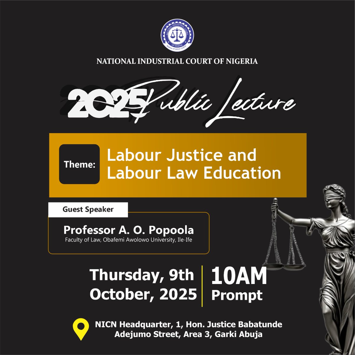 NatIndCourtNig's tweet image. #PublicLecture
#LabourJustice