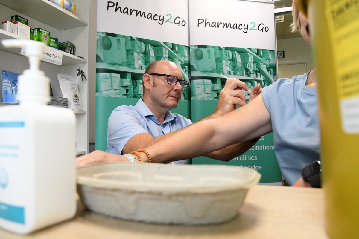 Pharmacy2G's tweet photo. Protect yourself and your loved ones from flu and COVID this winter by getting vaccinated. We're running drop-in sessions tomorrow from 10am to 4pm at the Racing Centre, Fred Archer Way and our base at Lyndon House, Willie Snaith Road, both in Newmarket. No appointment needed. https://t.co/U20af3o8aB
