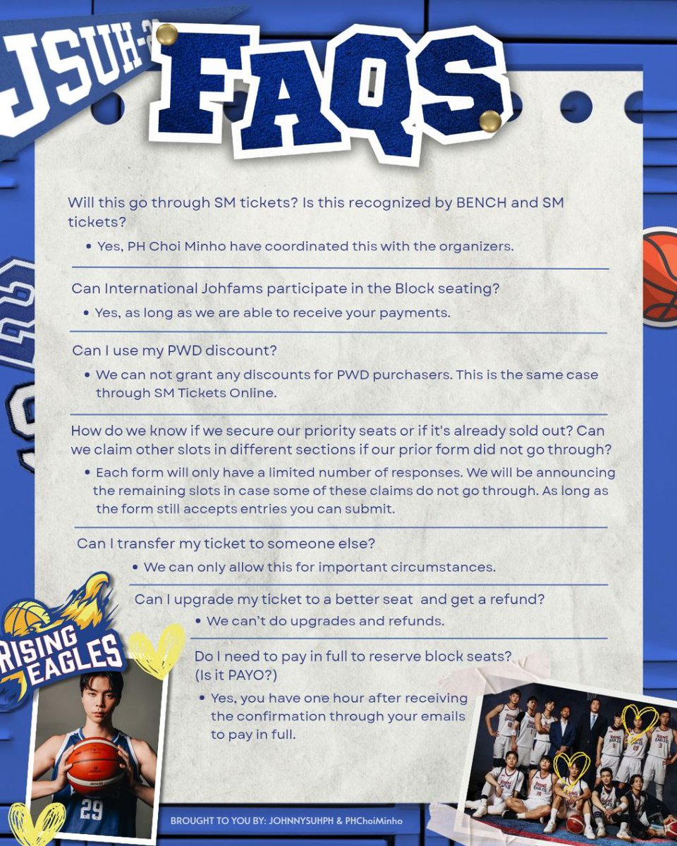 's tweet image. Hi Johfams and Czennies! 🏀

To collectively address your concerns and queries we are sharing these important REMINDERS and FAQs 😊

If you have any more questions, reply below and we'll get back to you asap!

#JOHNNY
#JOHNNYSUH
#DunkItJohnnySuh
#BENCHShootOfAsia