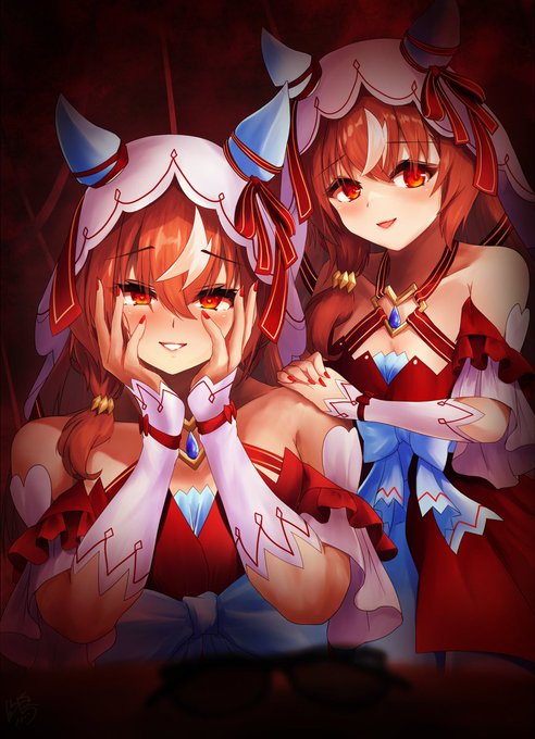 ──その、紅い瞳。
とぉっても……綺麗だなぁって。

「......お揃いだな。」
#ウマ娘 