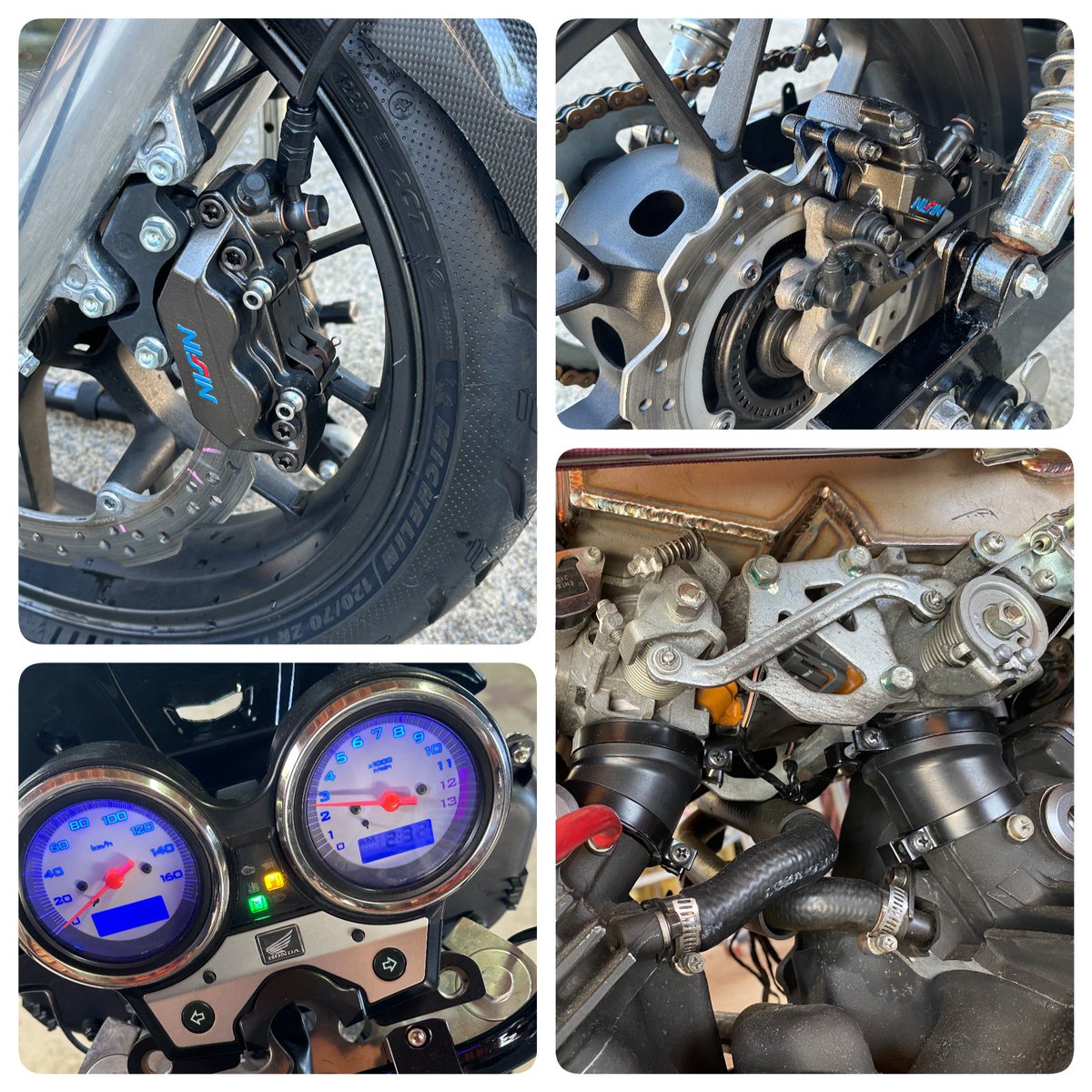 naka1502's tweet photo. マグナ250にゼルビスエンジン（スパーダカム、軽量フライホイール）載せ替え〜色々いじってFI化までまとめてみた。 https://t.co/sWpJ84rqRd