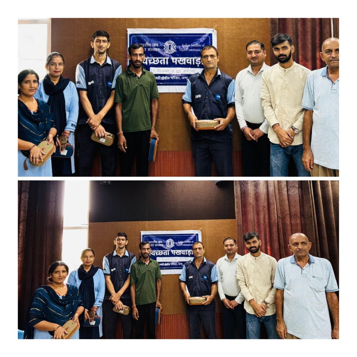 iimcjammu's tweet photo. IIMC JAMMU organised the recognition felicitation ceremony of Safa Mitra on 2nd October, 2025.
#Swachhotsav2025 #IIMC #iimcj #iimcjammu
@IIMC_India @MIB_India https://t.co/zo7FzPMJmY