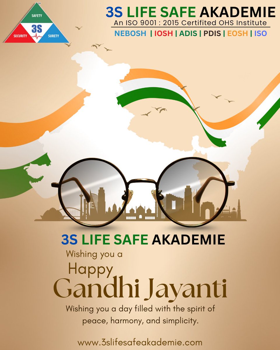 LifeSafeAcademy's tweet photo. Honoring the legacy of Mahatma Gandhi on his birth anniversary. May the spirit of truth, peace, and non-violence always inspire our actions. Let’s strive to be the change we wish to see in the world. Happy Gandhi Jayanti from 3S Life Safe Akademie.

#GandhiJayanti #Peace https://t.co/qeS8rMAZnd