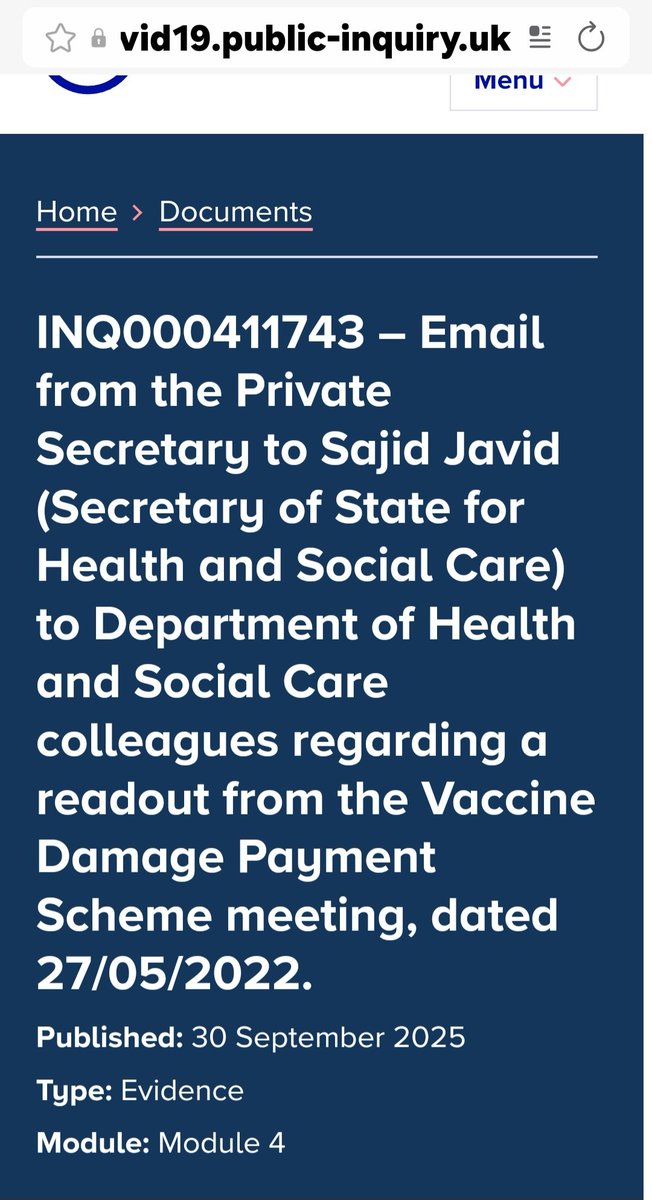 VIBUK_Official's tweet photo. ⚠️A newly released email from the @covidinquiryuk reveals the  Conservative govt knew the Vaccine Damage Payment was not fit for purpose!!!!!

The Bottom Line:
They knew—
• Claims were coming in fast
• Families would face long delays
• £120k was outdated & inadequate
• The system was unfair

But instead of urgent reform, they chose to protect the Treasury & manufacturers—leaving the vaccine injured & bereaved to carry the burden alone.😞

@WesStreeting @darrenpjones @DHSCgovuk
@hmtreasury
@Keir_Starmer — the last govt chose to do nothing!!!

Will this government act and finally give the vaccine injured and bereaved the support we need and deserve❓❓️❓️

VDPS
TOO LITTLE 
TOO LATE
TO TOO FEW

https://t.co/EJKfpNAvSP