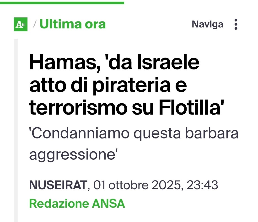 EnzoCare3's tweet photo. I terroristi di #Hamas che condannano l'aggressione alla stupid #Flottilla (sigh!) 
#ANSA portavoce dei terroristi. 

Se non fosse una tragedia, ci sarebbe del comico. https://t.co/6mTiU08KrT