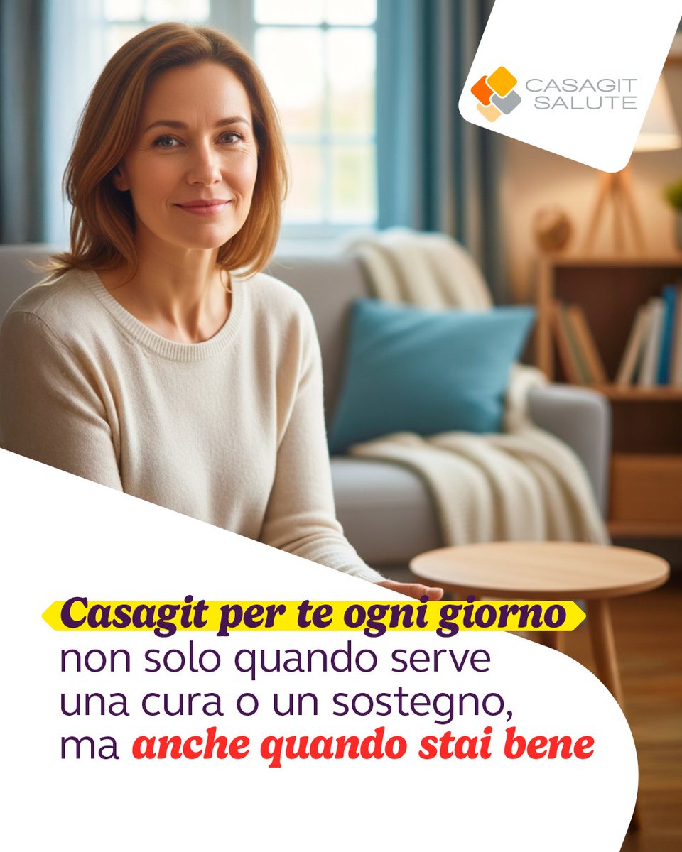 Casagit è con te, ogni  giorno. Perché la salute va custodita nella quotidianità, con la  prevenzione, i controlli regolari e la tranquillità di avere sempre  qualcuno accanto. Restare in salute è il primo passo per vivere meglio. Scegli il tuo piano casagitsalute.it/confronta-i-pi…