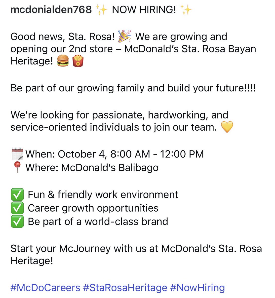 Apply na!!!

Sunod-sunod ang latag ng blessings 🙏
Pakipusuan din sa IG 

#McDoNiALDEN
#ALDENRichards
<a href="/aldenrichards02/">Alden Richards</a>