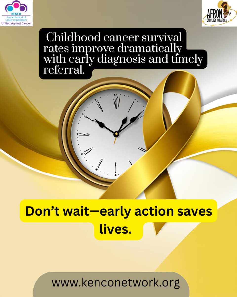 kenconetwork's tweet photo. Early diagnosis saves lives!
#ChildhoodCancerAwarenessKE #GoGold #UnitedAgainstCancer #AFRON https://t.co/6eEzjPIrQM