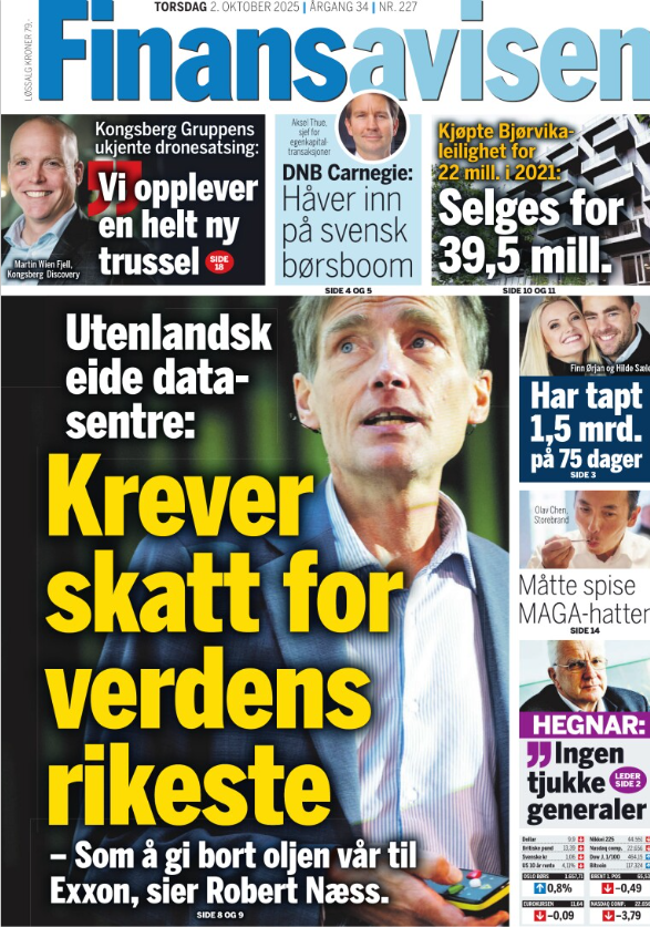 NaessRobert's tweet image. Norge er drømmelandet for datasentre: politisk stabilitet, fornybar kraft, billig strøm og kjølig klima.
Hvorfor gi det bort gratis – og la husholdningene betale høyere strømpris? Tenk om vi hadde gitt vekk alle oljereservene til Exxon? dn.no/marked/energi/…