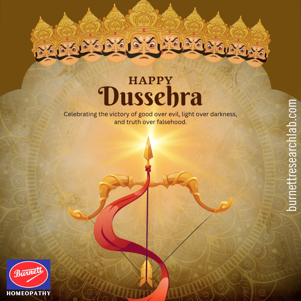 BURNETTINDIA1's tweet photo. Dussehra symbolises that goodness, truth, and positivity prevail. Burnett Research Laboratory wishes you strength, wellness, and happiness. Celebrate light's victory over darkness. Learn more at: https://t.co/OeNO7i7htS
#Dussehra2025 #BurnettResearchLab #Homoeopathy https://t.co/44QvvN9pto