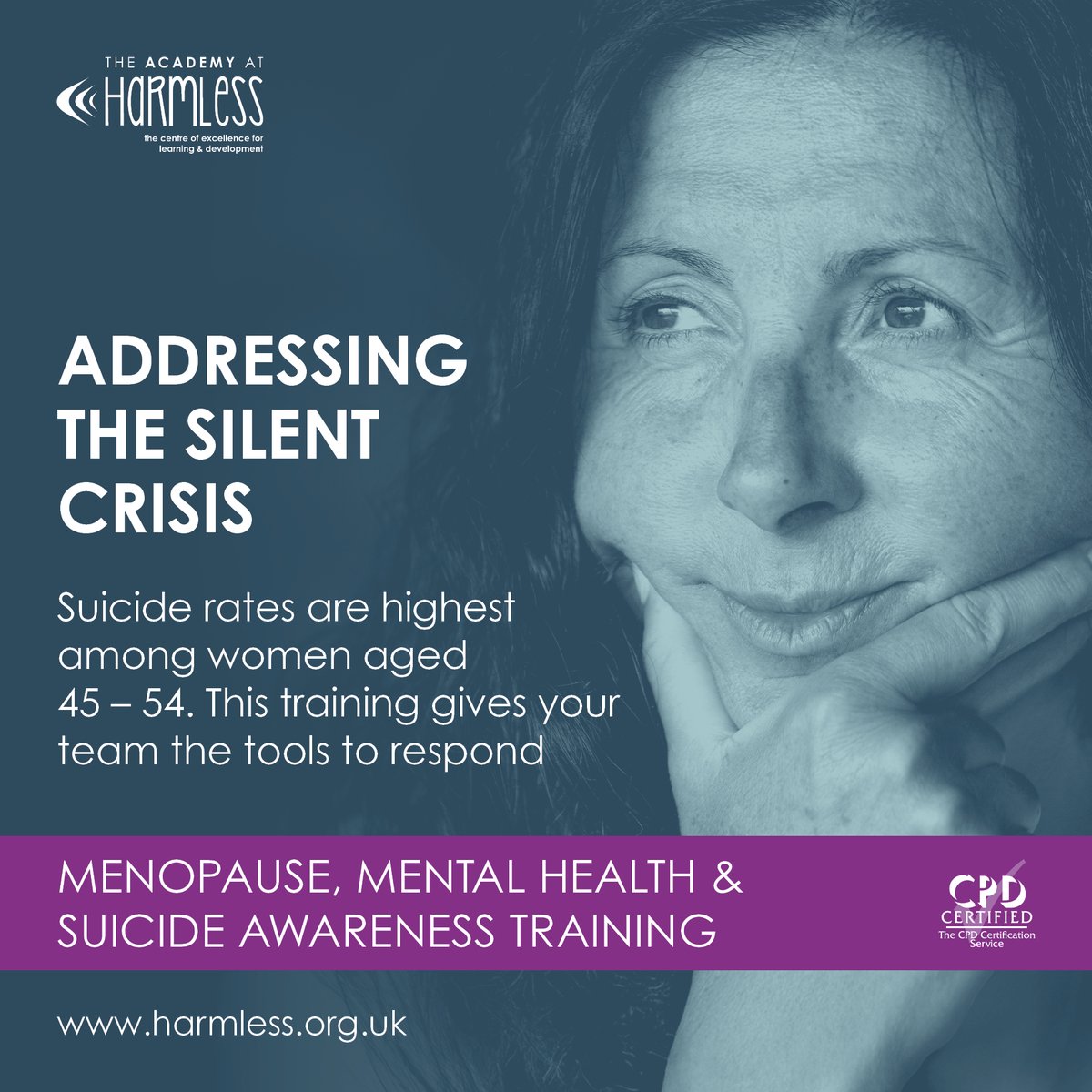 HarmlessUK's tweet photo. Do you know enough about menopause to support the women in your workforce? Join us online for bespoke, specialist training that addresses a silent crisis.
Fri 17 Oct: https://t.co/g1xwpNjrPD
Tue 28 Oct: https://t.co/Omx4CZpeqi https://t.co/vbMcymeZgW