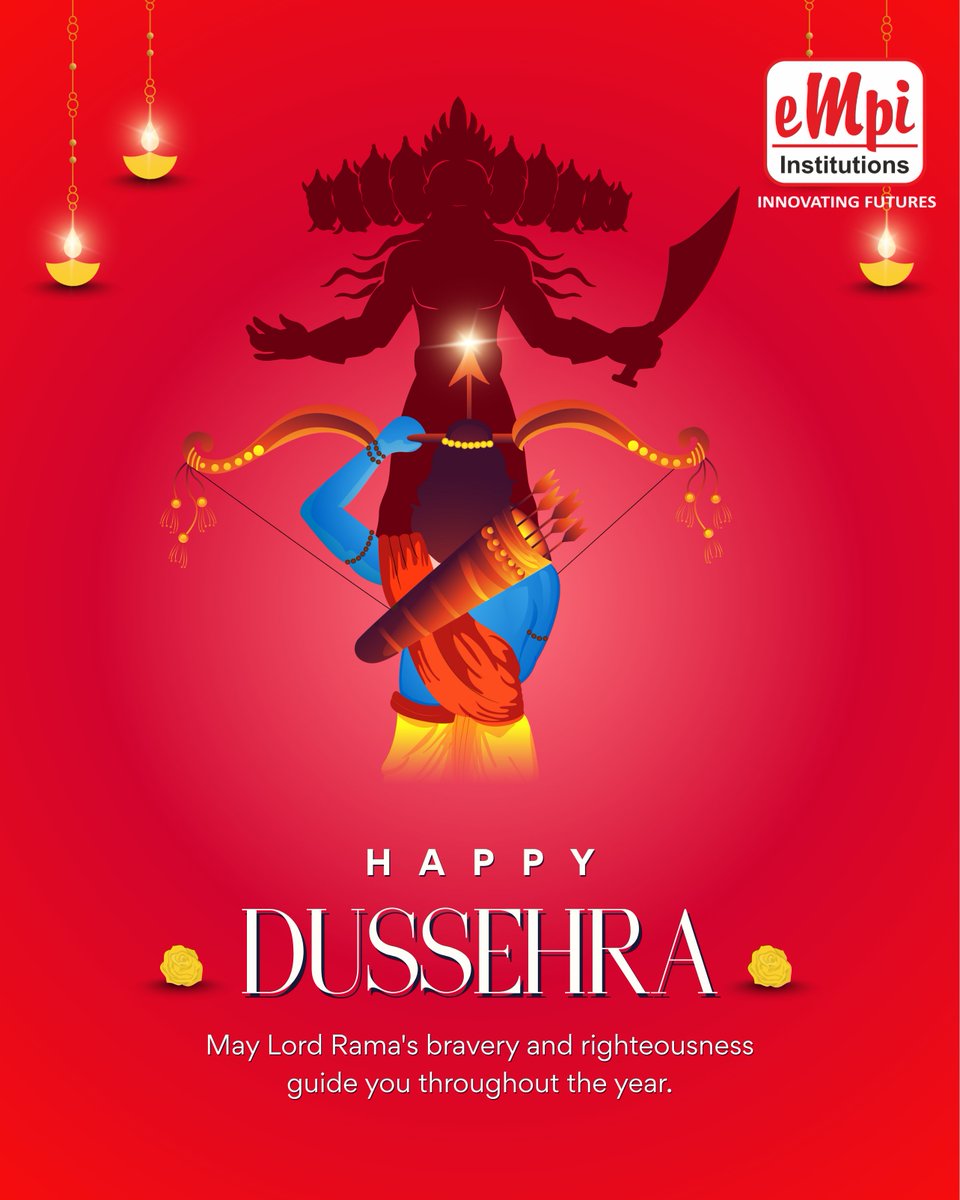 This Dussehra, may the spirit of victory inspire us to conquer challenges and embrace new beginnings with wisdom and courage.
Wishing everyone a joyous and prosperous Dussehra from EMPI!
#lifeatempi #topBschool #EMPI #topbschool #businessschool #empibusinessschool