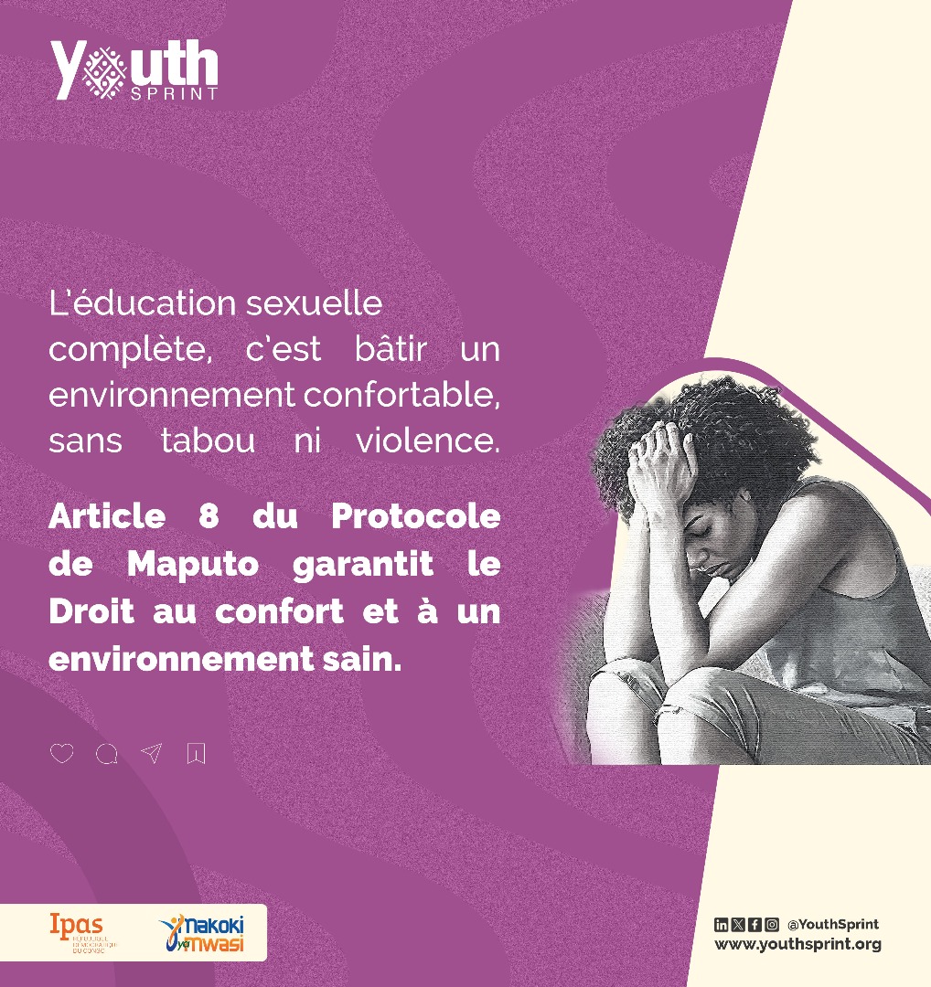 L’éducation sexuelle complète, c’est bâtir un environnement sain, sans tabou ni violence.

📜 L’article 8 du Protocole de Maputo garantit le droit au confort et à un cadre protecteur pour chaque jeune.
Éduquer, c’est créer des espaces sûrs. 

 #ESC #ProtocoleMaputo
