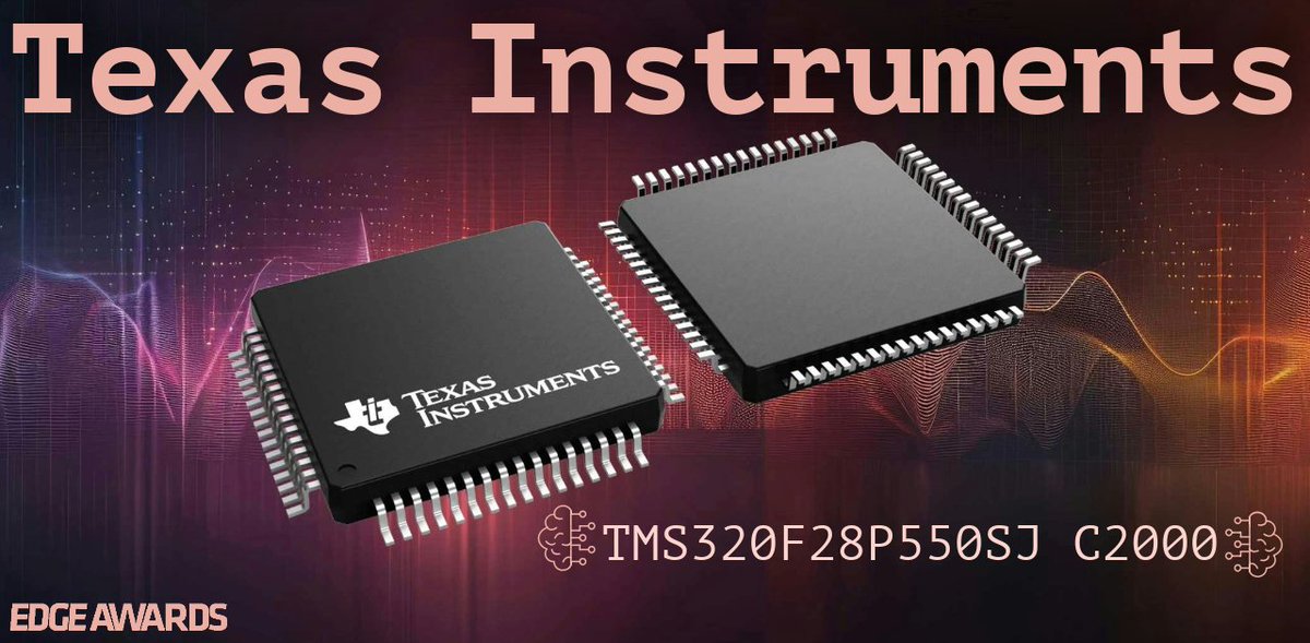 PowerMotionTech's tweet image. Congratulations to the #AI #Data Analytics #EDGEAwards category winner @TXInstruments, for its TMS320F28P550SJ C2000 32-bit #MCU! Congrats also to the honorees, Arch Systems and @Siemens. bit.ly/4gzKPcX