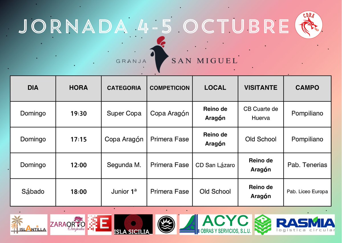 CDReinodeAragon's tweet photo. 😃🌞 ¡¡Buenos días!! Ya están aquí los horarios del fin de semana. https://t.co/7FUSNgL2ck
