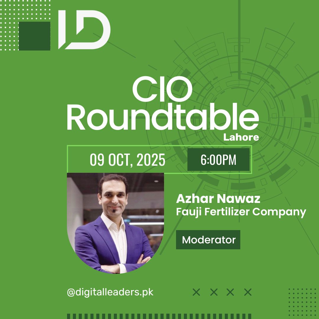 We extend a warm welcome to Azhar Nawaz, Chief Digital &amp; Information Officer of Fauji Fertilizer Company Limited , who will be joining as the Moderator for the CIO Roundtable. With his expertise in digital innovation and organizational transformation, Azhar will guide