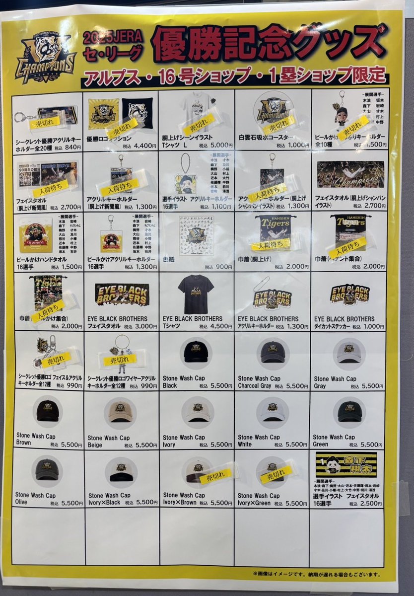 阪神タイガースグッズ　まとめ売り GiGOグループのお店限定『阪神タイガース』限定景品