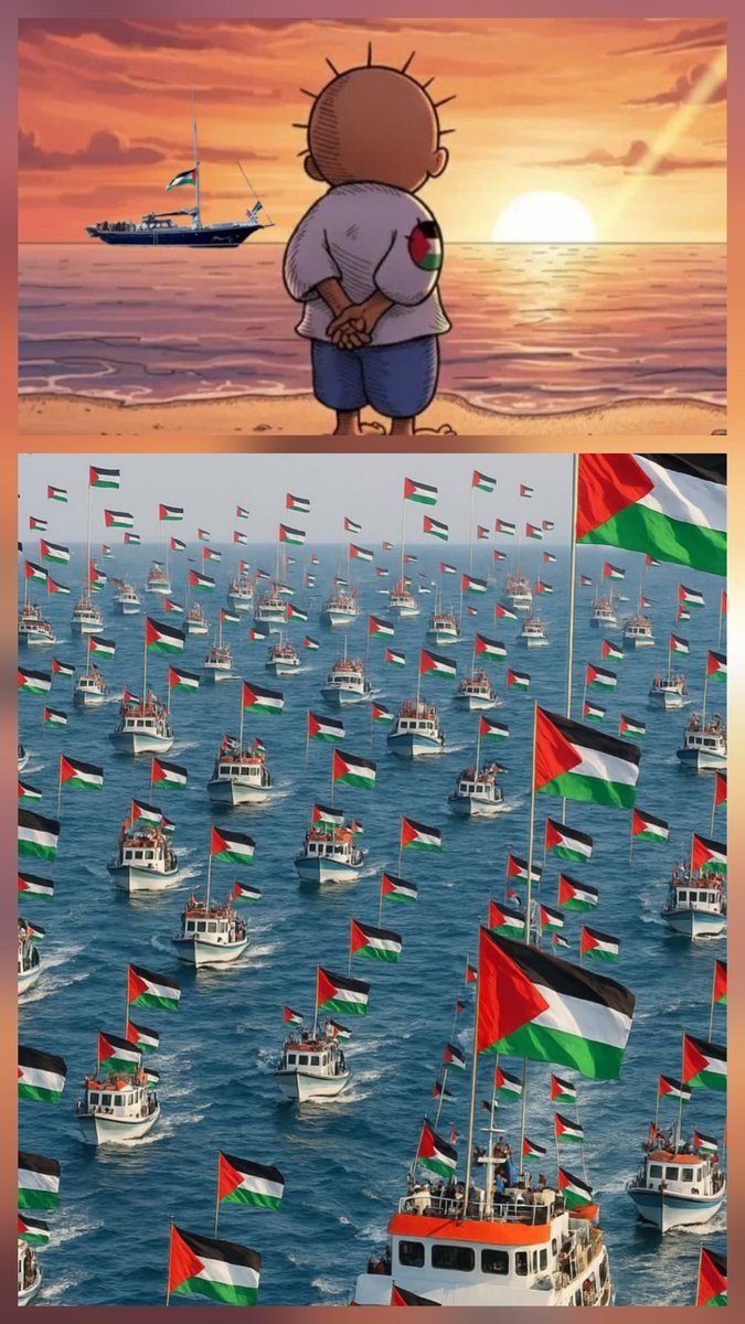 Sumud Filosu ablukayı kırdı ve yoluna devam ediyor. Bekleneni bekleyene kavuştur Allah'ım.
Yaşasın nehirden denize özgür Filistin!
#SumudFlotilla 
#Gazze 
#SumudFlotilla 
#MyAgendesumud 
#GlobalSumudFilotilla