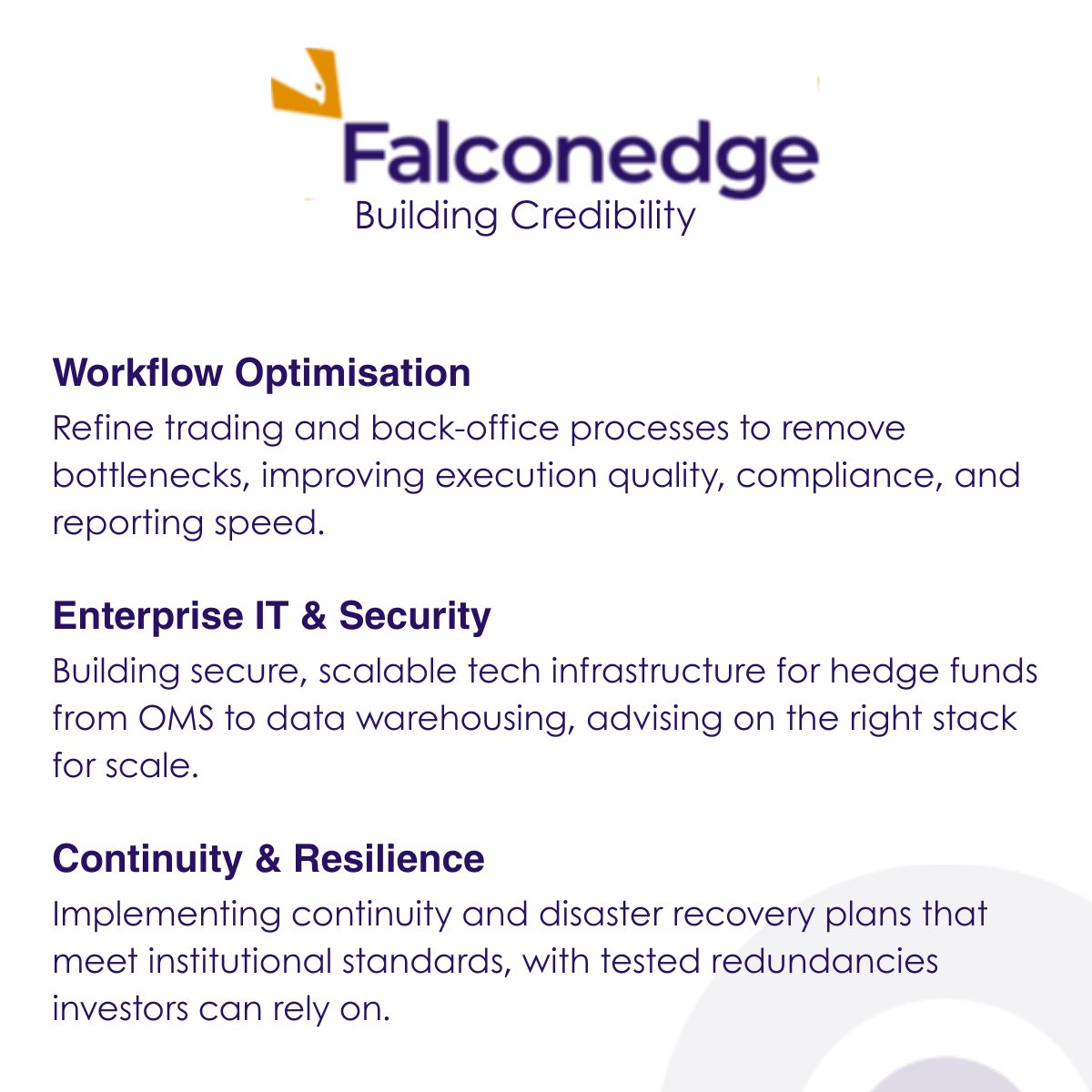 FalconedgeLtd's tweet image. @FalconedgeLtd equips fund managers with the tools to scale.
🌐 Learn more at falconedge.co.uk | 📲 Follow Falconedge for insights
#Falconedge #FundAdvisory #Workflowoptimisation #Hedgefunds