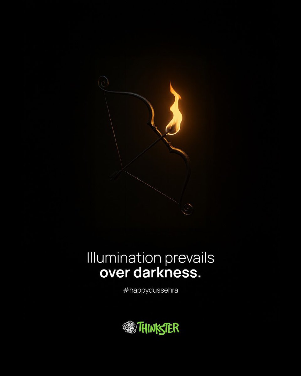 Thinkster_india's tweet photo. Slay challenges like arrows on Ravana 🎯

This Dussehra, let strategy be your superpower.

#ThinksterIdeas #CreativeWins #Dussehra2025 #ThinksterVibes #FestivalOfVictory #MarketingThatWins #BrandingWithImpact #StrategyOverStrength #DesignThinking #ThinksterCreative https://t.co/utKKiqLCvg