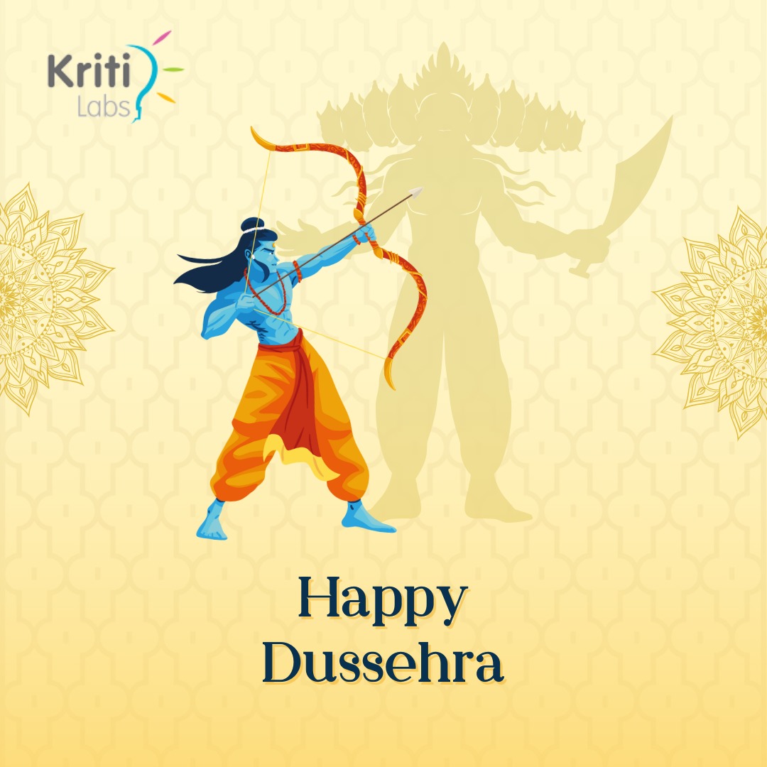 kritilabstech's tweet image. This Dussehra, let us celebrate the triumph of good over evil and the power of knowledge over ignorance.

Wishing everyone a prosperous and victorious Dussehra!

#Dussehra #Innovation