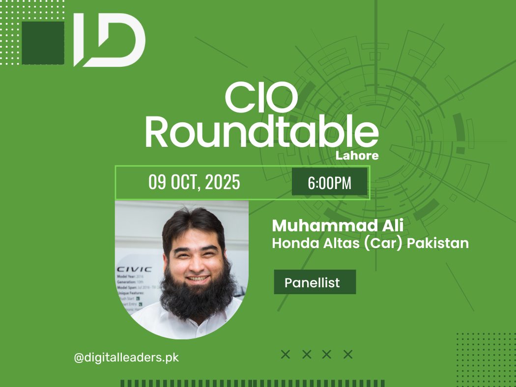 We warmly welcome Mr. Muhammad Ali, General Manager IT at <a href="/HondaCarsPk/">Honda Atlas Cars Pakistan Limited</a>  as a Panellist for the CIO Roundtable. With his extensive experience in IT leadership and enterprise technology, he will bring valuable insights on advancing digital transformation, enhancing operational