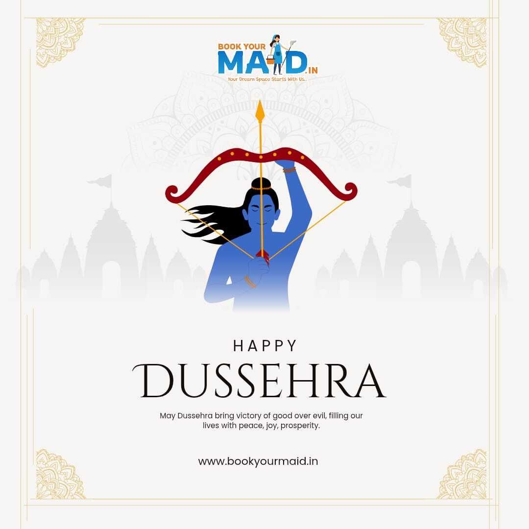BookYourMaid's tweet photo. #HappyDussehra2025! | #BookYourMaid

May truth &amp; goodness always triumph over evil, filling your home with peace &amp; prosperity.

Trusted home help in Mumbai? 👉 https://t.co/ce8pioX9ZY

#Dussehra2025 #HappyDussehra #BookYourMaid https://t.co/ypM0VATYIk