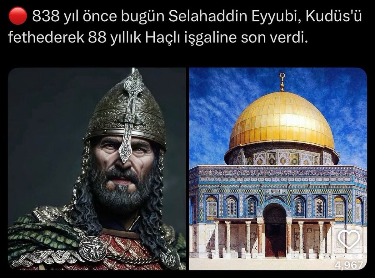 Tarihte Bugün…!

Kudüs’ün el değiştirme vakti… 2025/2026