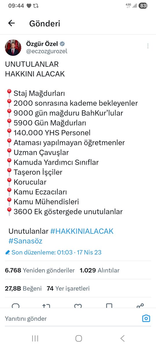 zgr208563311193's tweet photo. Unutulanlar Unutuldu mu?
Sn @eczozgurozel

İki buçuk yıldır Adalet peşindeyiz
Duyulmuyor Görülmüyoruz
Hükümetin açıklamalarına güvenen borçlanan milyonlar 
bir başına kaldı
Artık Gündeme getirin
5000 Prim ve kısmi Emeklilik 
hala kanayan bir yara Söyleyin!

#5BinVeKısmiyeAdalet https://t.co/v18sVl2BlE