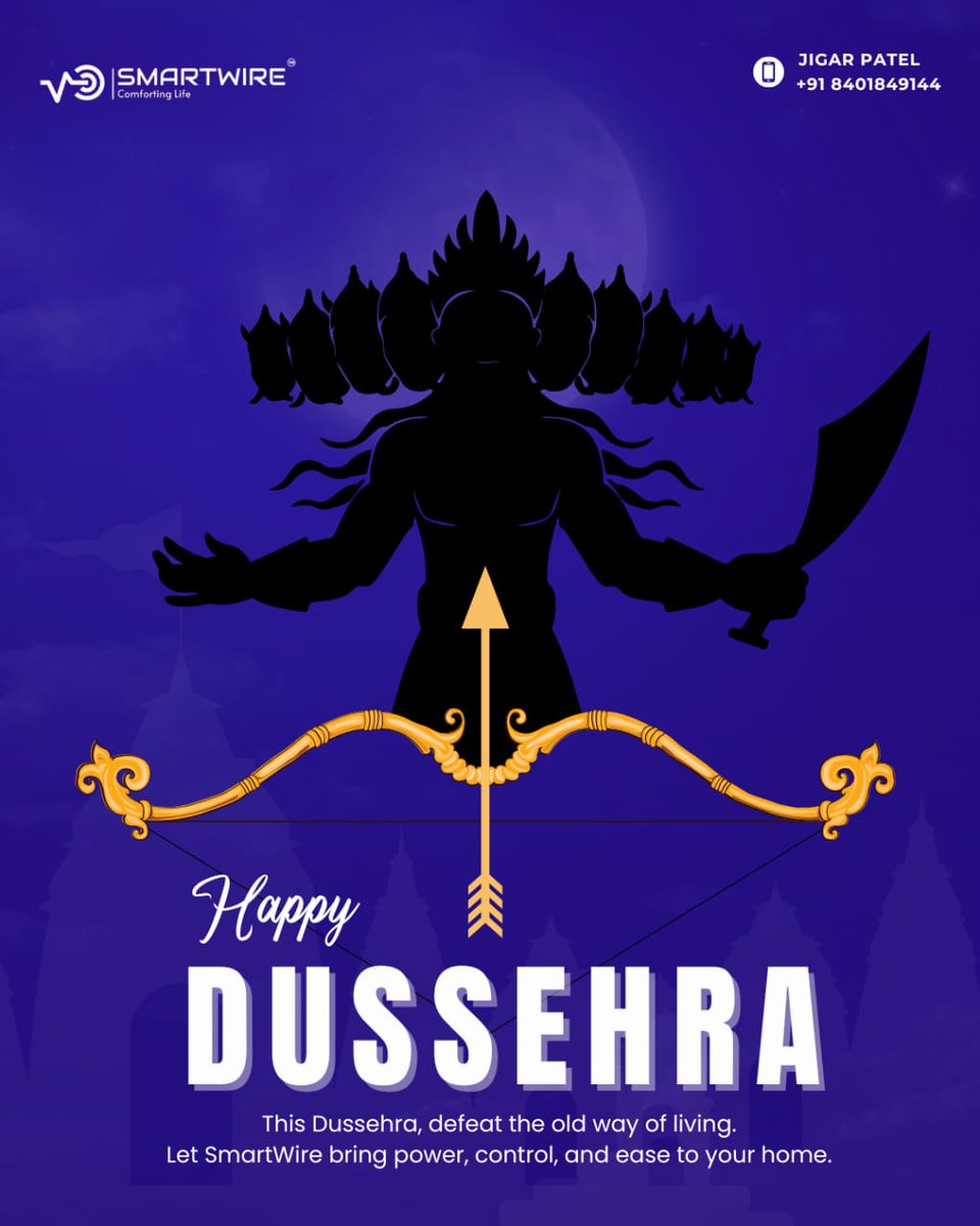 smartwire182's tweet image. This Dussehra, let victory mean more than tradition.
It’s time to defeat the old way of living and welcome a smarter, safer, and more convenient lifestyle.

#SmartWire #SmartLiving #HomeAutomation #SmarterHomes #Dussehra2025 #FestiveLiving #InnovationAtHome #SmartTechnology