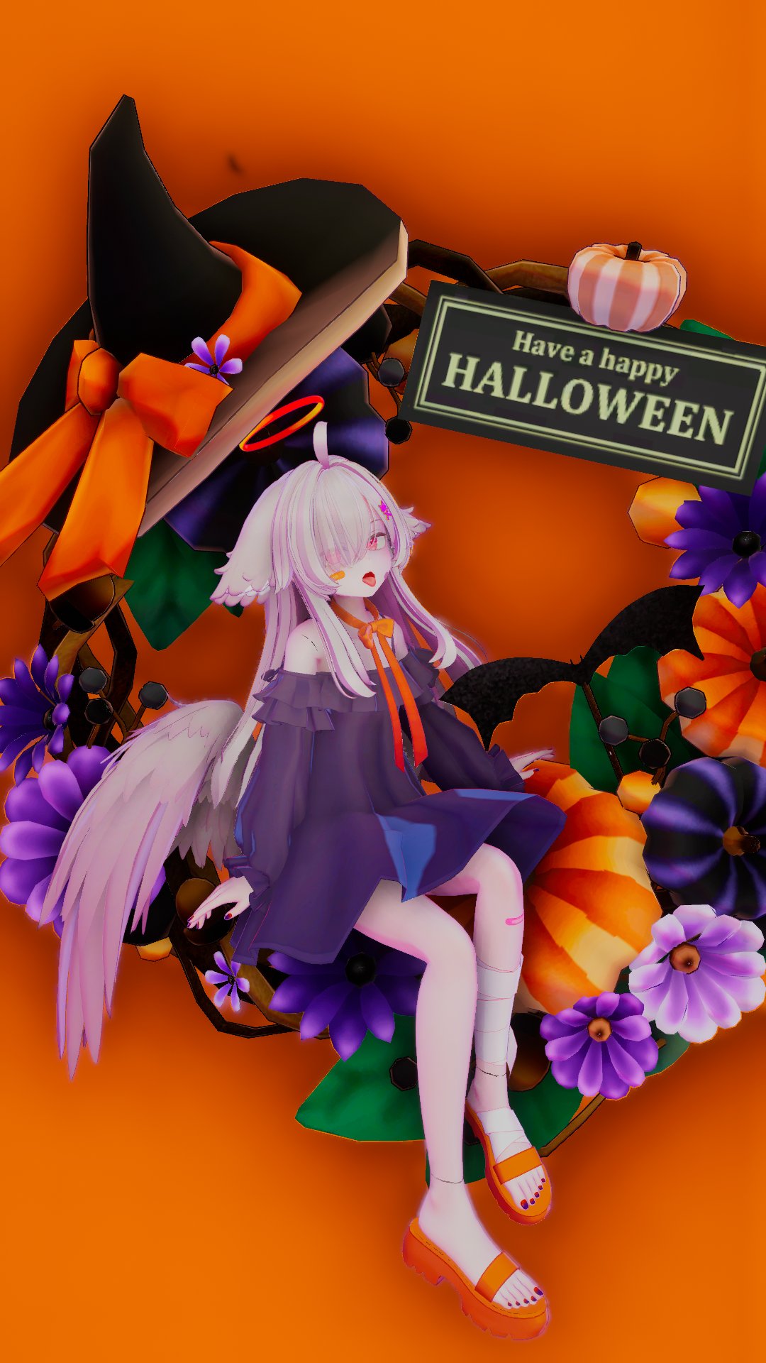 どんぐりアート♡お月見＆Halloweenねこ帽子BIGオブジェ♡ どんぐりアート♡R24年ひなぽんオリジナルハロウィン＆お月見