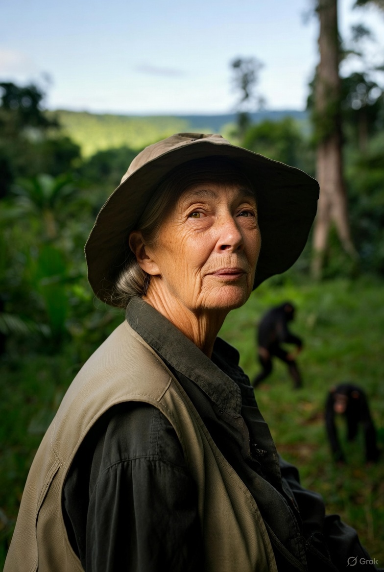 Hoy despedimos a una gran científica, primatóloga y mujer ingeniosa. Que el legado de #JaneGoodall siga inspirando a generaciones jóvenes a amar, respetar y proteger a los animales.  🐒 🐒🌍#JaneGoodall #Ciencia #Naturaleza