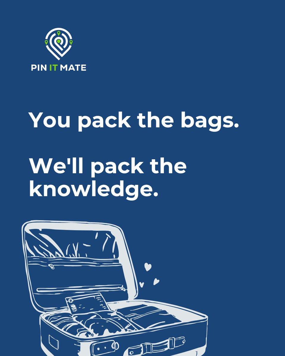 pinitmate's tweet photo. You've got the essentials covered. We've got the rest. From finding a 24/7 diner to locating a pet-friendly stay, Pin It Mate provides the on-the-go knowledge you need. Your trip is pre-loaded with everything you didn't know you needed to know.

#TravelKnowledge #PinItMate https://t.co/qrujZpAn8z
