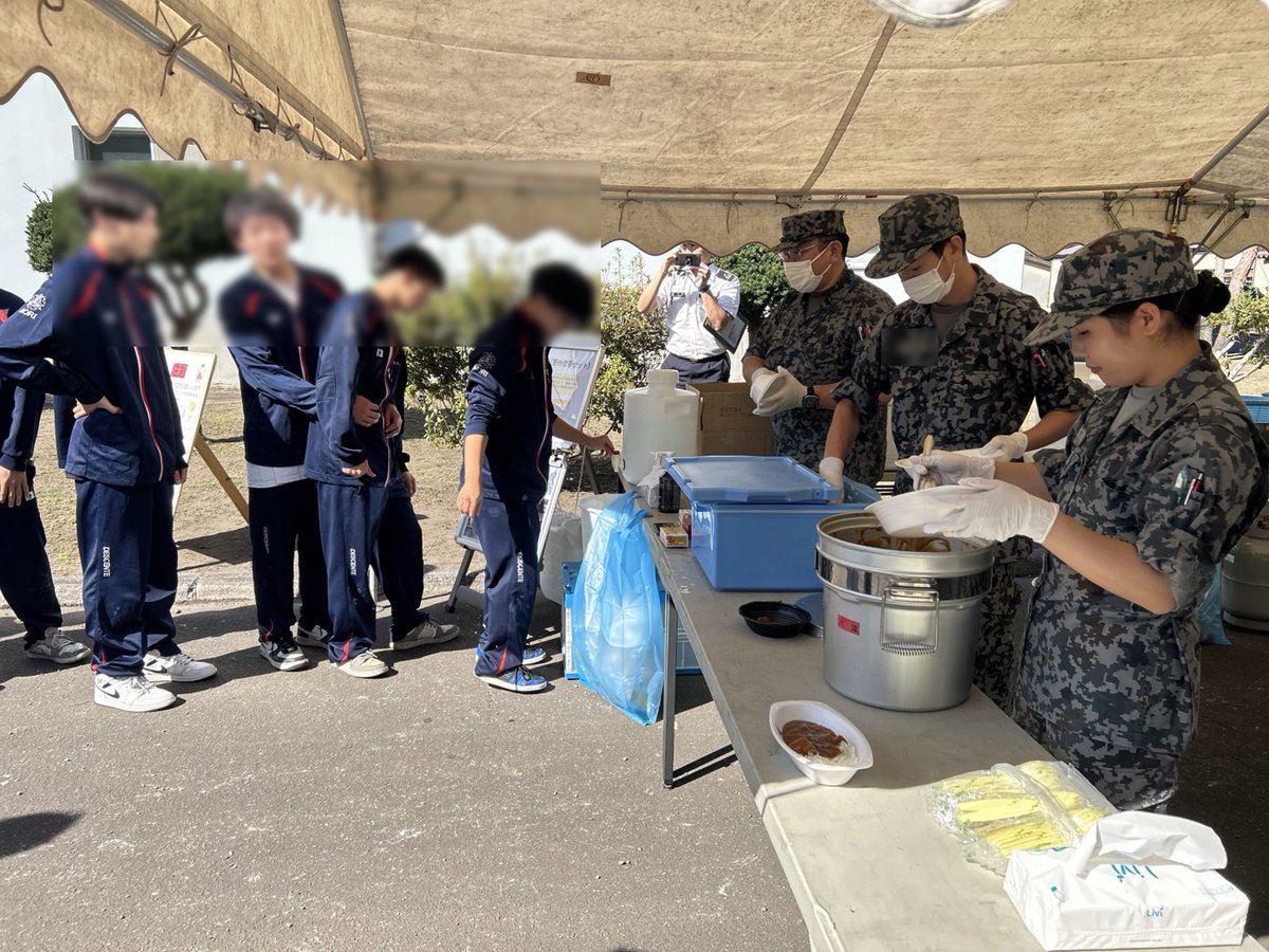 ＃第20高射隊 は、9月30日（火）に、＃北海道森高等学校 が実施する「1日防災学校」にて ＃炊き出し支援 を行い、参加する生徒、教職員及び視察に訪れた ＃森町長 や ＃町議会議員 に ＃カレーライス を提供しました。
＃北海道 ＃森町 ＃航空自衛隊 ＃八雲分屯基地 ＃防災訓練