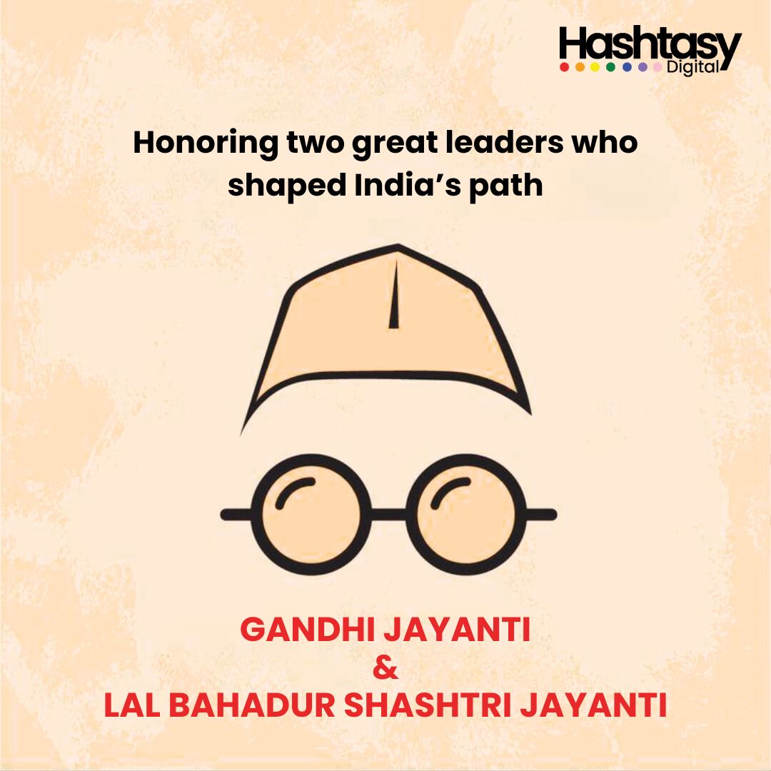 HashtasyDigital's tweet photo. Two leaders, two philosophies, one India. 🇮🇳 #indiaremembers
.
.
.
#hashtasydigital #digitalmarketing #GandhiJayanti #LalBahadurShastriJayanti #leadersofindia🇮🇳🇮🇳 #ShastriJayanti #gandhijayanti2025 #DigitalAgency #agencylife https://t.co/h3Qj65E6lX