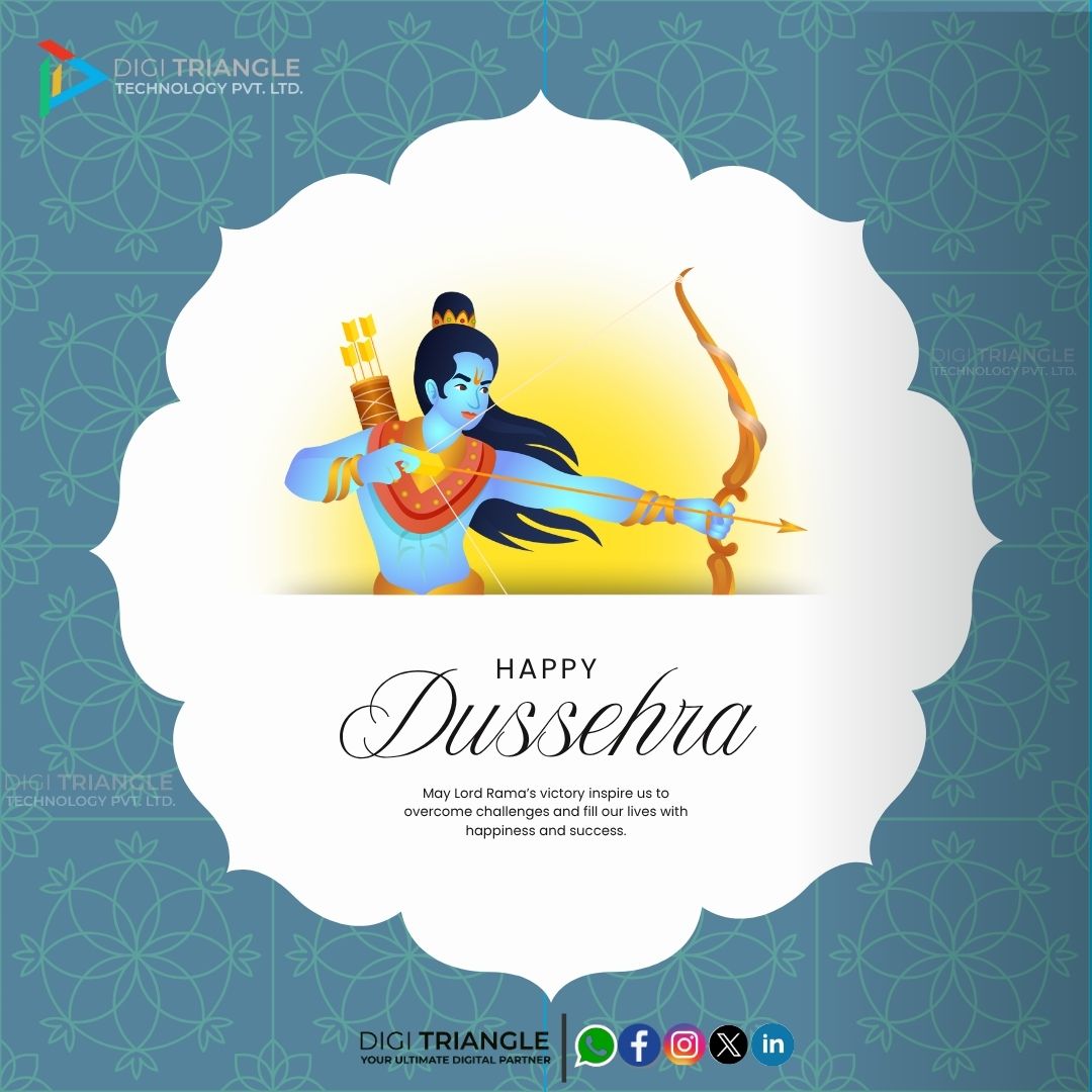 DigiTriangle's tweet photo. On this sacred day, we bow to Maryada Purushottam Shri Ram, the eternal symbol of truth, courage, and compassion. 
May His divine virtues guide us to walk the path of Dharma, to lead with integrity, and to rise above every challenges. Jai Shri Ram! #Dussehra #Vijayadashami #Dttpl https://t.co/ArTWPjr4Dt