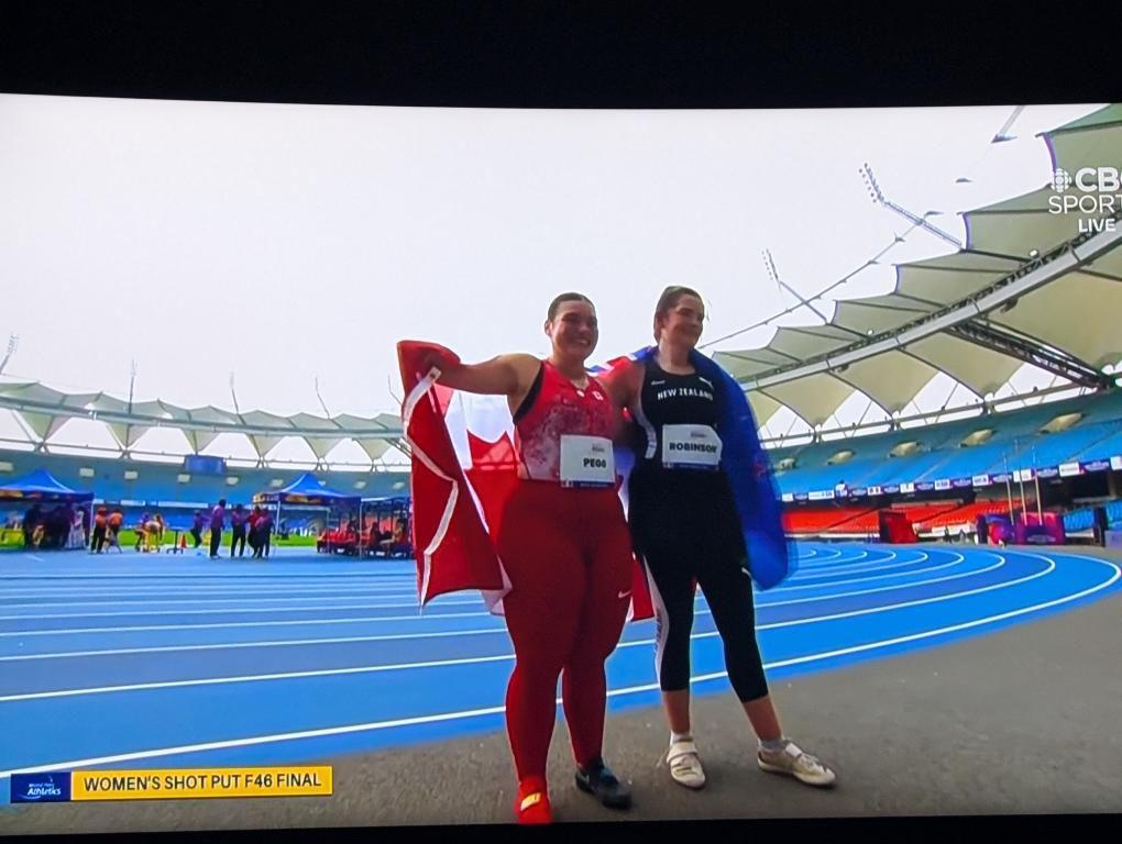 lecorbeausage's tweet photo. We have a bronze medallist!!!!!!!! Congratulations, Katie and Coach Jodi! So extremely proud! 🇨🇦🥉🇨🇦
@SMUHuskies @CDNParalympics @TeamCanada @AthleticsCanada   
#athleticscanada #worldparaathleticschampionships #katiepegg #smuhuskies #F46womensshotput https://t.co/G38IoN2Li4