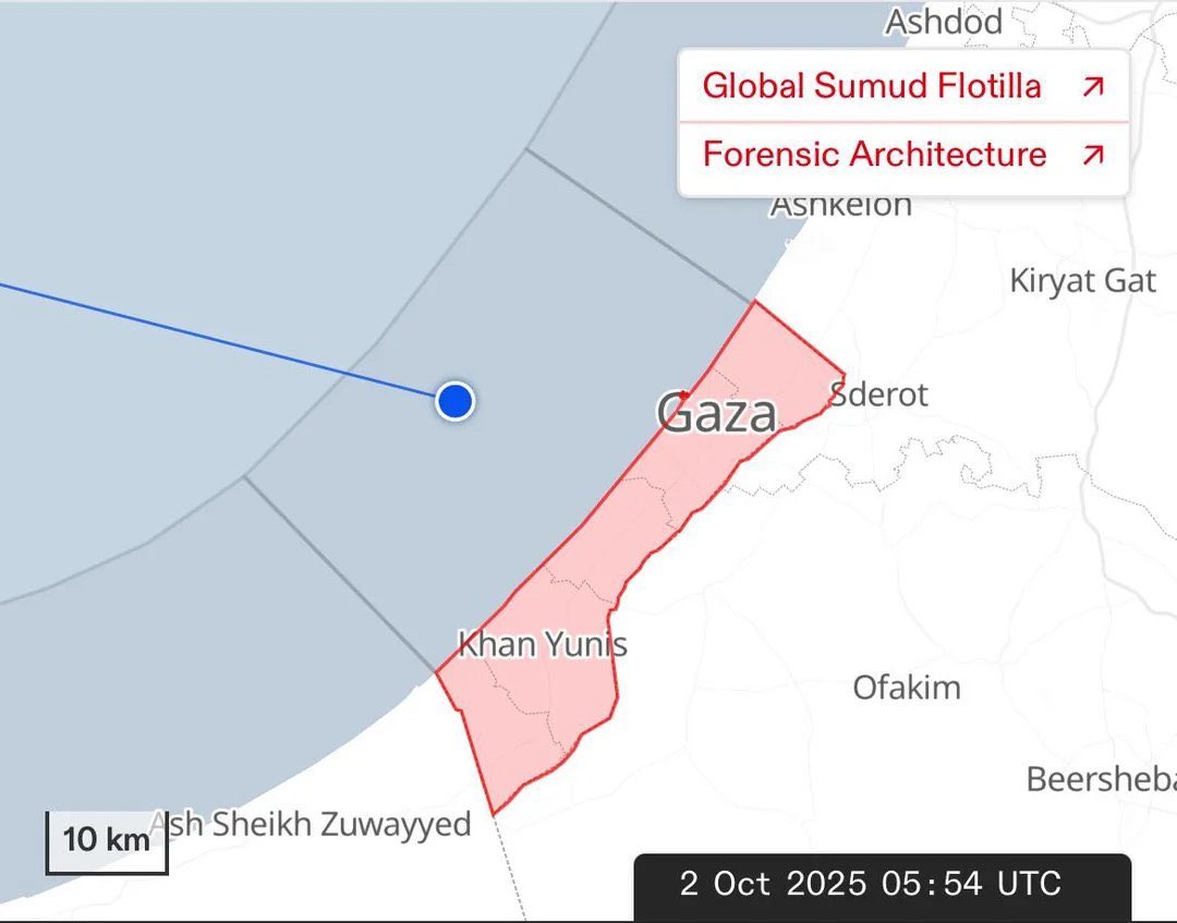 mhdksafa's tweet image. Israel is on high alert as Global Sumud Flotilla broke through Israeli blockade and entered Gaza&apos;s territorial waters carrying weapons such as bread, milk and medicine.