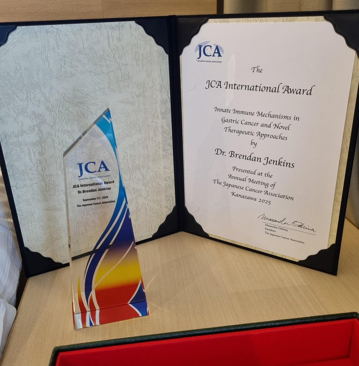 Lab_Jenkins's tweet image. Very honoured to be the first Australian recipient of the prestigious Japanese Cancer Association (JCA) International Award, presented at the annual JCA2025 conference in Kanazawa. Special thanks to my JCA colleagues, especially JCA President, Prof Masanobu Oshima
@SAiGENCI