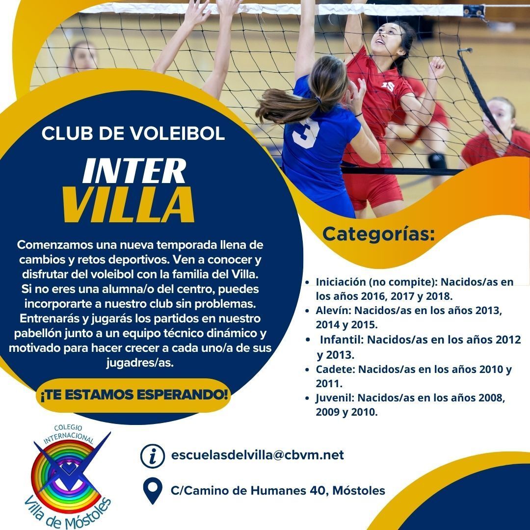 🏐 El Club Inter Villa Voleibol arranca la temporada 25/26. 🏐 

📣 Buscan chicas y chicos que quieran disfrutar y compartir su pasión por el voleibol. Si estás buscando equipo o quieres iniciarte en el deporte, te están esperando.