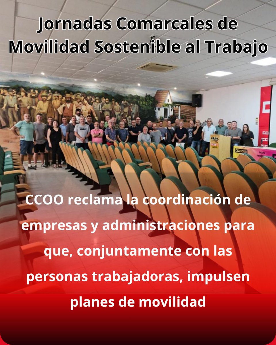 🔴La movilidad laboral es un derecho fundamental
CCOO📢reclama la coordinación de empresas y administraciones para que, conjuntamente con las personas trabajadoras, impulsen planes de movilidad. 
Saber➕acortar.link/DPG7ns