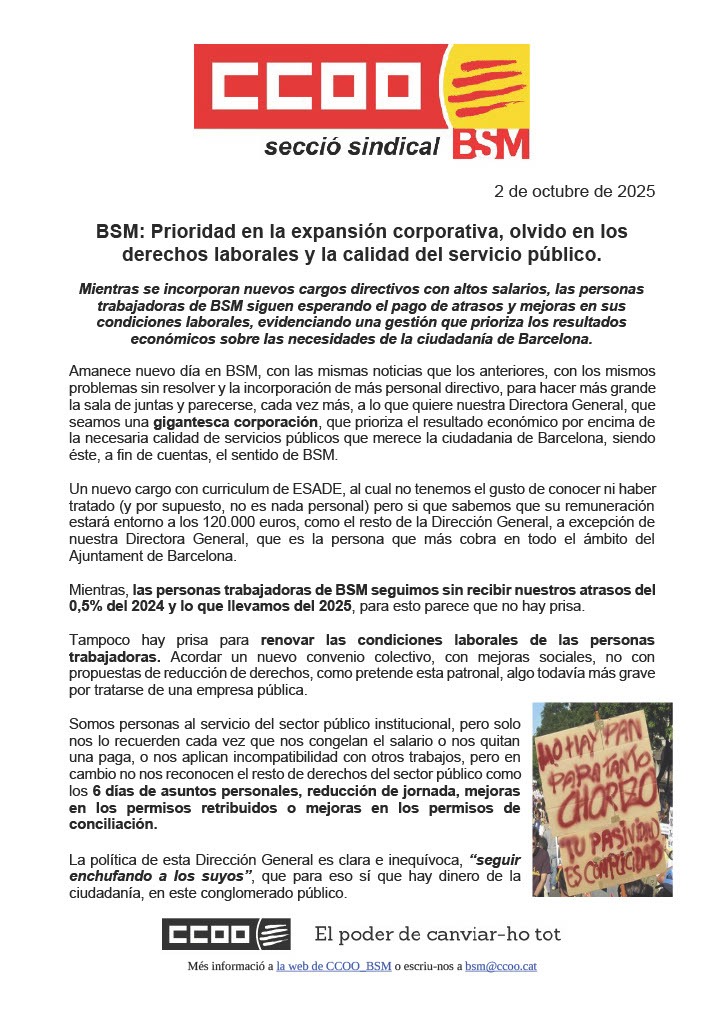 CCOO BSM tweet media