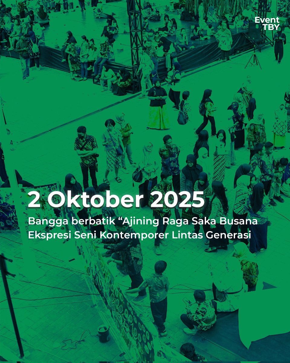 tamanbudayayk's tweet image. ✨ Kalender Event TBY | Oktober 2025 ✨

📌 Catat tanggalnya, jangan sampai terlewat!
📍 Taman Budaya Yogyakarta

Mari bersama-sama merayakan kreativitas, melestarikan budaya, dan menikmati karya terbaik seniman Jogja. 🌟

#TBY #TamanBudayaYogyakarta #KalenderEvent #EventJogja