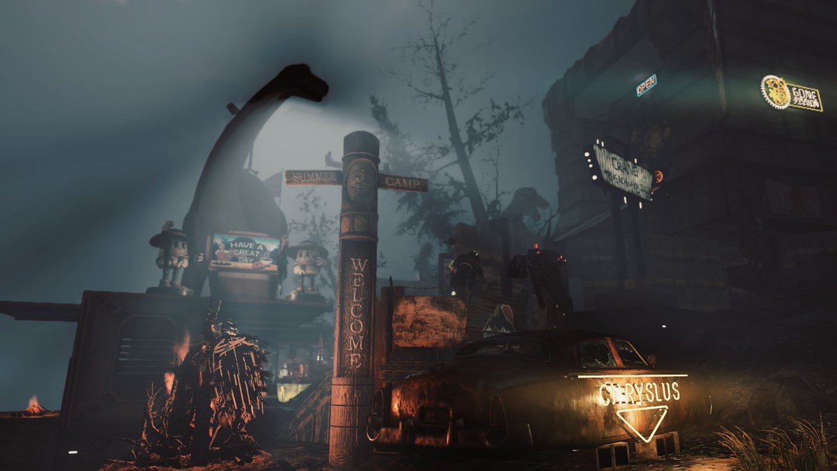 55STat's tweet photo. Added a small pinch of Halloween in my Enclave Pioneer Scouts Camp on Skyline Valley. Part 1.
#fallout #fallout76 #fallouttvshow #Fallout76camp #enclave #nukacola #fallouthalloween #spookymonth #falloutshelter #gaming #gamingislife #videogame #gamer #falloutcamp #falloutonprime https://t.co/NQXDKx99Q6
