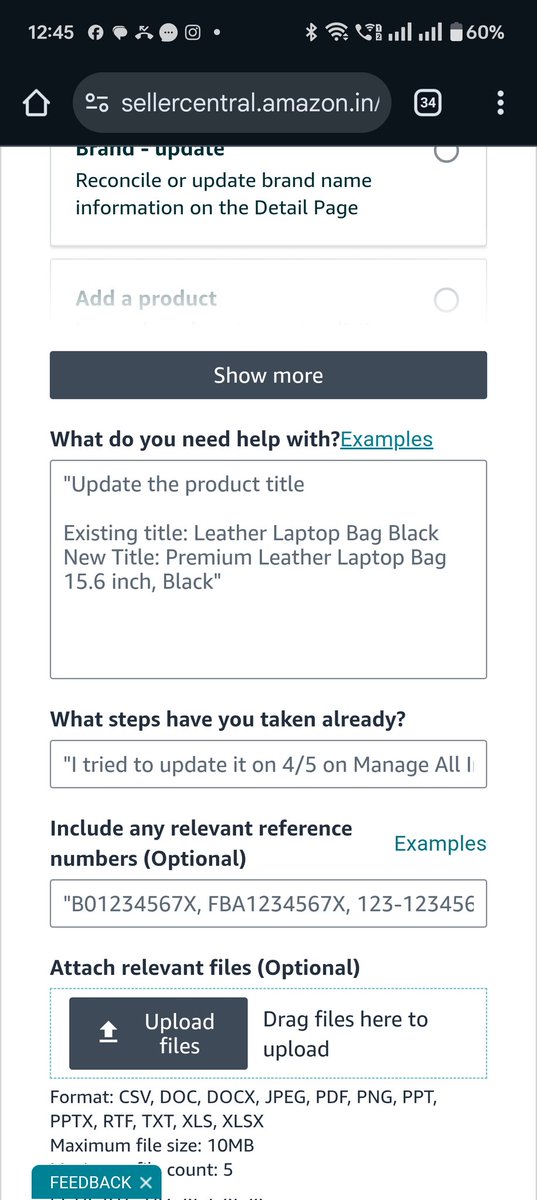 _alreadytook's tweet photo. Be it a statement or a long paragraph, @amznsellerhelp would never catch the issue, and would continuously ask for detailed description. How will I even connect to support team? https://t.co/y5wd98IlKf