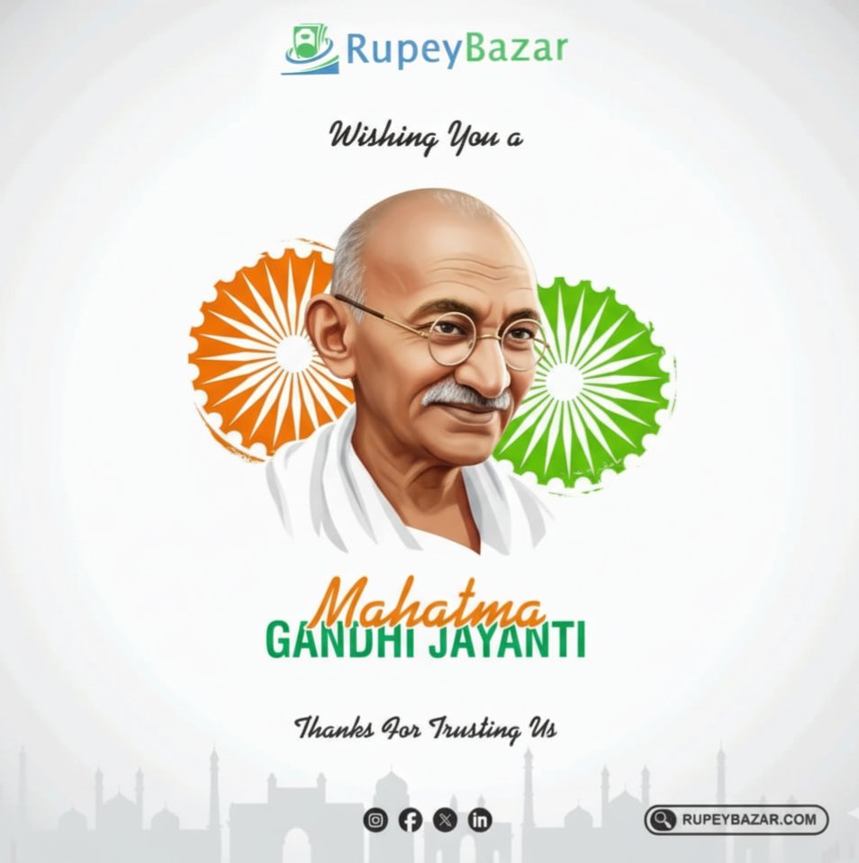 RupeyBazar's tweet photo. Happy Gandhi Jayanti 🙏 May we all walk on the path of truth, peace, and non-violence 😊 https://t.co/4hZ7NcfXbr