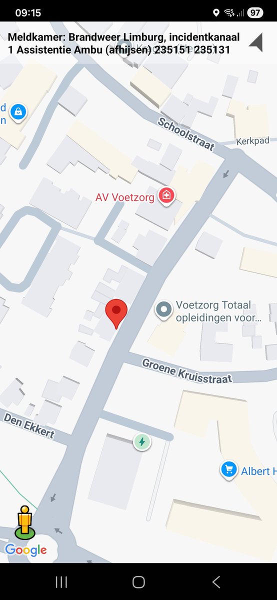 Assistentie Ambulance voor afhijsen met prioriteit 1