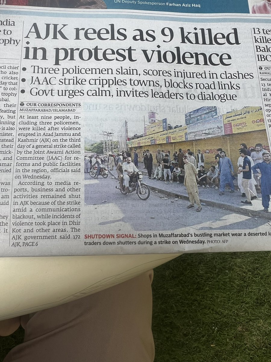 A stunning collapse of governance in Azad #Kashmir.
The regime, entrenched in its bunker of privilege and power, has utterly failed to address a legitimate popular movement through political means.

What we’re witnessing isn’t just mismanagement — it’s a rejection of